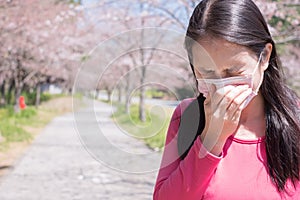 Woman with hay fever