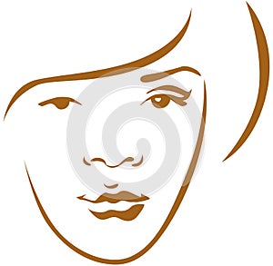 Woman head contour