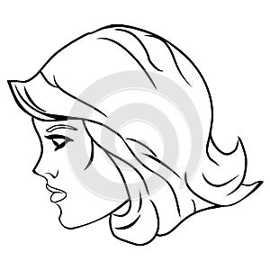 Woman head side portrait