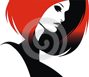 Woman head and their hair (hair stylist vector)