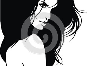 Woman head and their hair (hair stylist vector)