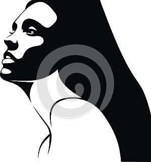 Woman head and their hair (hair stylist vector)