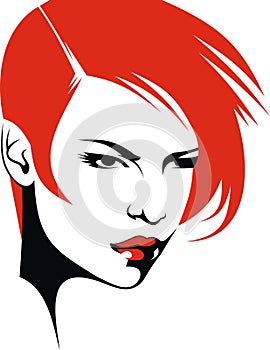 Woman head and their hair (hair stylist vector)