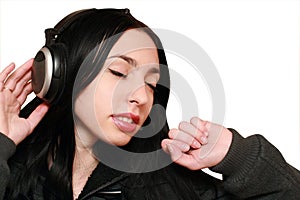 Woman in headphones