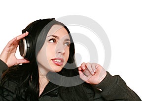 Woman in headphones