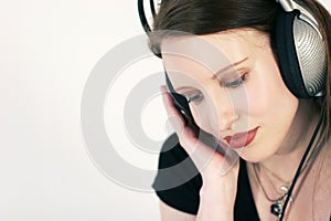 Woman with headphones photo