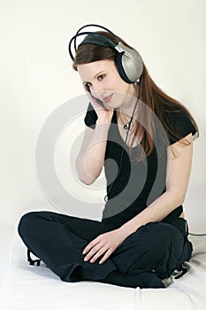 Woman with headphones photo