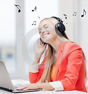 Woman with headphones