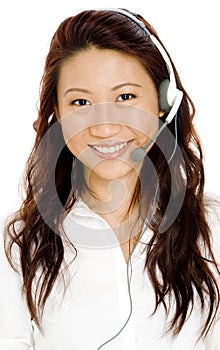 Woman In Headset