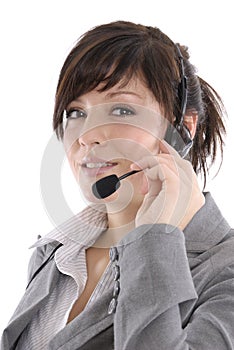 Woman with a headset