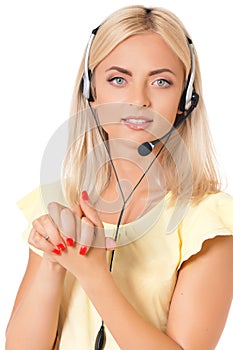 Woman with headset