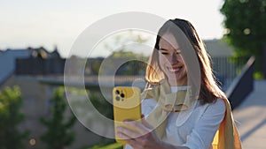 Woman with hearing loss using smartphone for video call