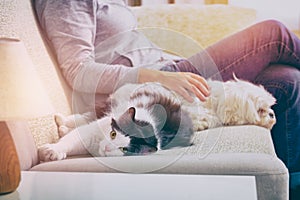 Woman with her pets