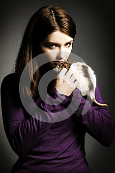 Woman and her rat