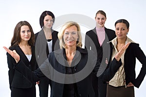 Woman and her team