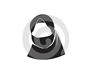 Woman hijab stylized logo vector illustration