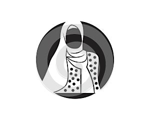 Woman hijab stylized logo vector illustration