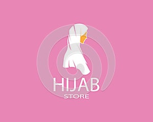 Woman hijab stylized logo vector illustration
