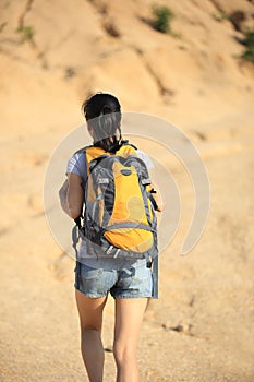 Woman hiker at desert