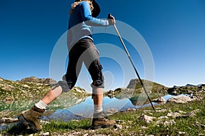 Woman hiking