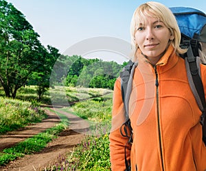 Woman hiking