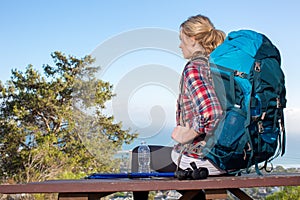 Woman hiking