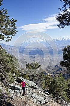 Woman Hiking Inyo Mountain Trail