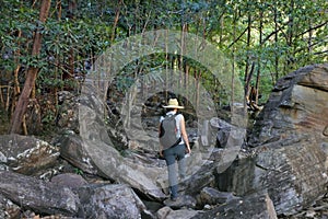 Woman hiking at Kakadu National Park Northern Territory Australi