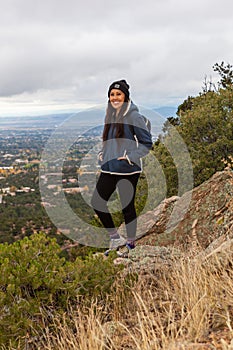 Woman hiking in Santa Fe, New Mexico