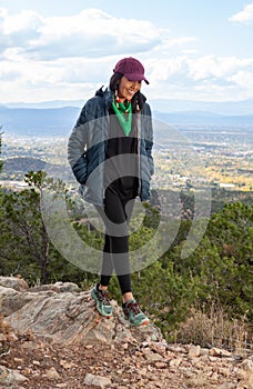 Woman hiking in Santa Fe, New Mexico