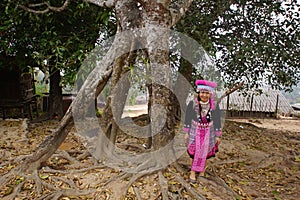 Woman in hill tribe dress