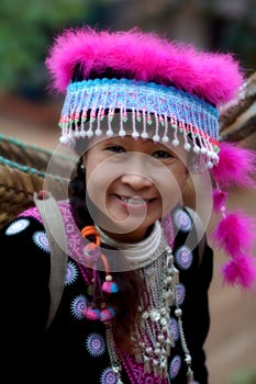 Woman in hill tribe dress