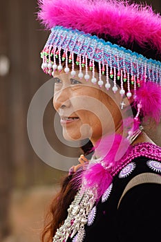 Woman in hill tribe dress