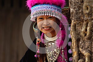 Woman in hill tribe dress