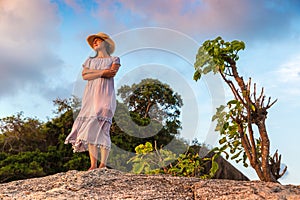 Woman at Hin Ta and Hin Yai Rocks