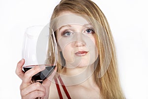 Woman hold wine glass