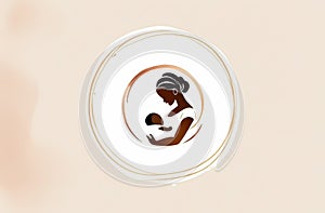 a woman is holding a baby in her arms in a circle