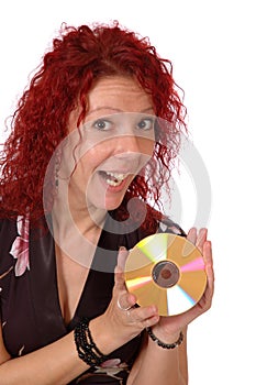 Woman holding CD