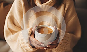 Woman Holding a Cup of Coffee