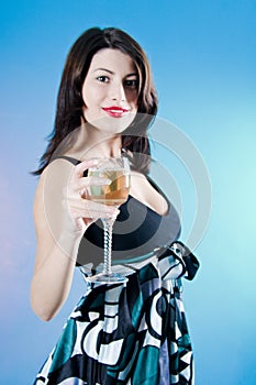 Woman Holding A Drink