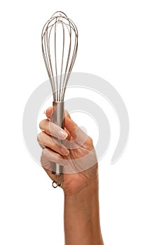 Woman Holding Egg Beater in the Air