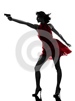 woman holding gun silhouette