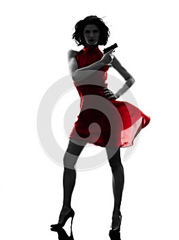 woman holding gun silhouette