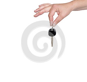 Woman holding a key