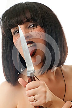 Woman holding a knife