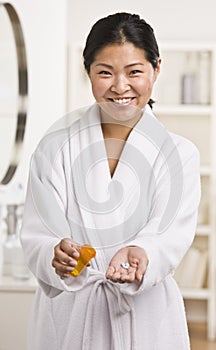 Woman Holding Medication