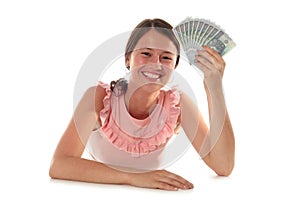 Woman Holding Money