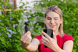 Woman holding osmo camera