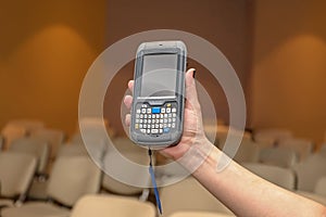 Woman Holding Portable Computer