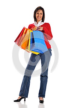 Woman holding shopping bags